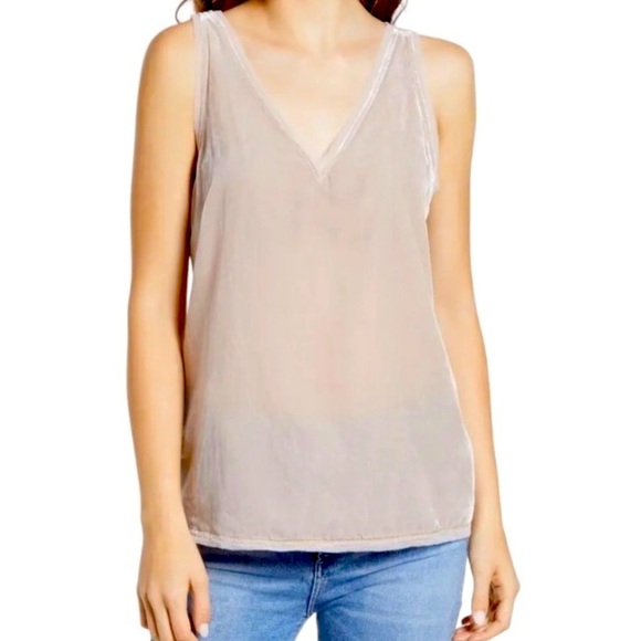 Chelsea 28 - Raw Edge Velvet V-Neck Tank - Picture 1 of 4